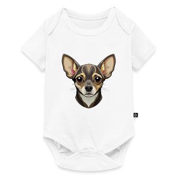 Chihuahua-Hundekopf - Baby Premium Kurzarmbody - Weiß - Vorne