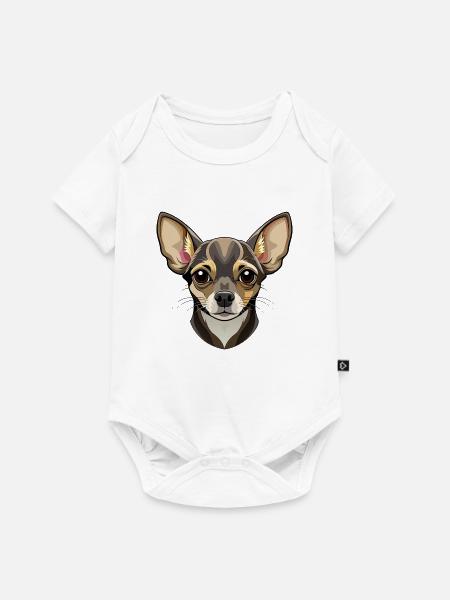 Chihuahua-Hundekopf - Baby Premium Kurzarmbody - Weiß
