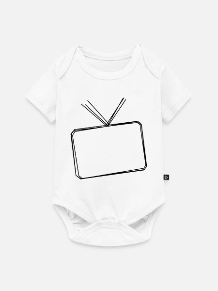 Fernseher handgezeichnet - Baby Premium Kurzarmbody - Weiß