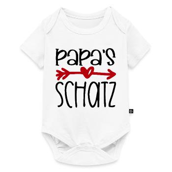 Papas Schatz Liebling Babysprüche Herz Pfeil - Baby Premium Kurzarmbody - Weiß - Vorne