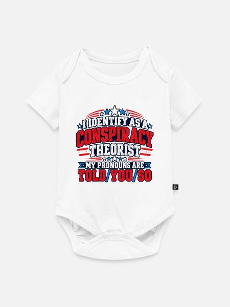 Verschwörungspronomen Satire Tee - Baby Premium Kurzarmbody - Weiß