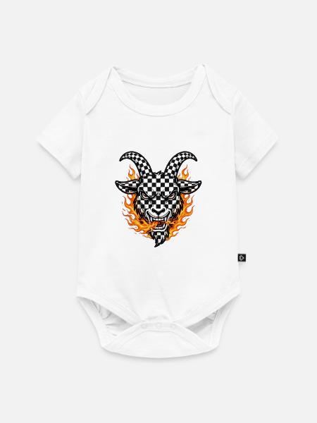 Racing Fire Goat 2027 - Checkered - Baby Premium Kurzarmbody - Weiß