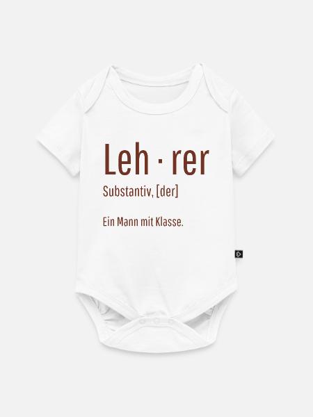 Lehrer Substantiv Definition Schule Geschenk - Baby Premium Kurzarmbody - Weiß