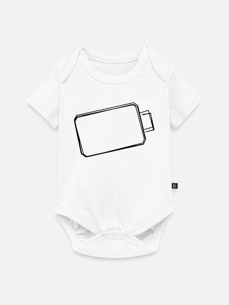 Batterie handgezeichnet - Baby Premium Kurzarmbody - Weiß
