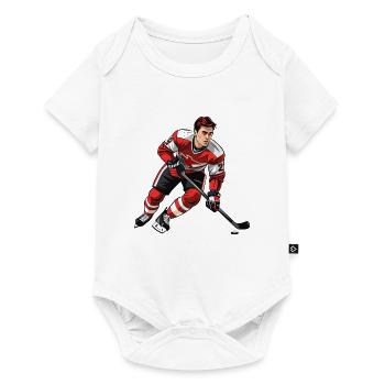 Eishockeyspieler - Baby Premium Kurzarmbody - Weiß - Vorne