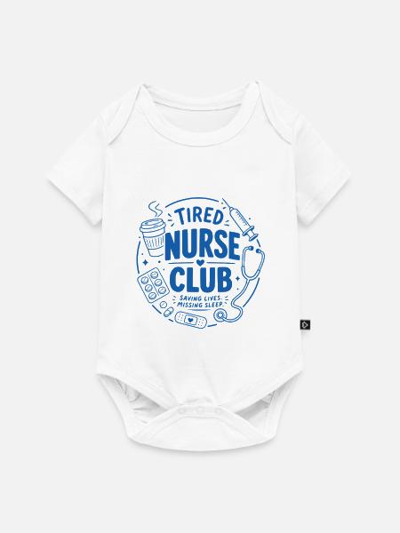 Tired Nurse Club - Baby Premium Kurzarmbody - Weiß