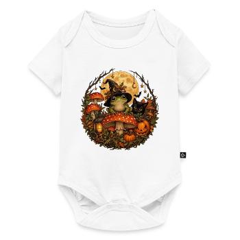 Magischer Hexenfrosch im Herbst - Baby Premium Kurzarmbody - Weiß - Vorne