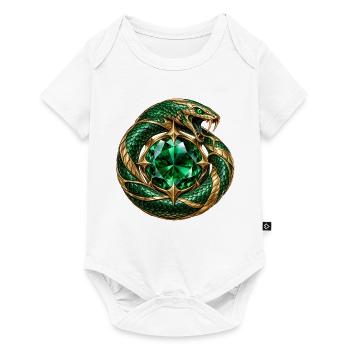 Smaragdgrüner Ouroboros - Baby Premium Kurzarmbody - Weiß - Vorne