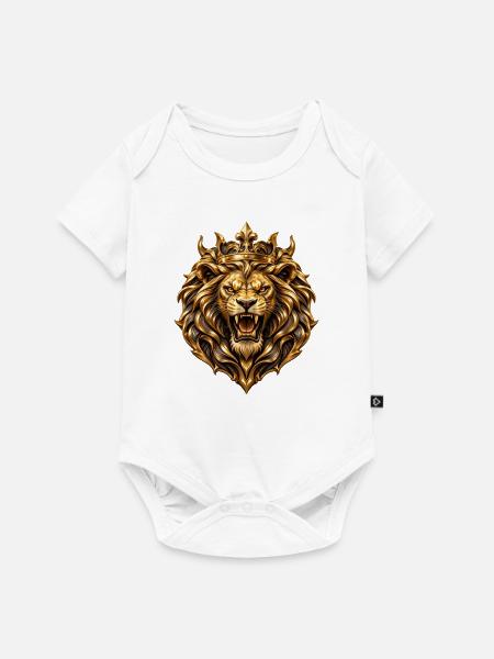 Königlicher goldener Löwe - Baby Premium Kurzarmbody - Weiß