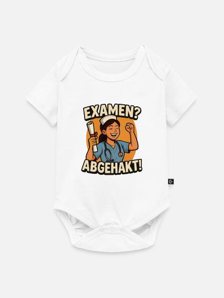 Examen abgehakt – Geschenk zum Abschluss - Baby Premium Kurzarmbody - Weiß