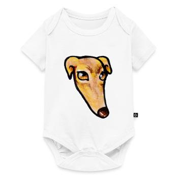Warmes Skizzen-Hundeporträt - Baby Premium Kurzarmbody - Weiß - Vorne