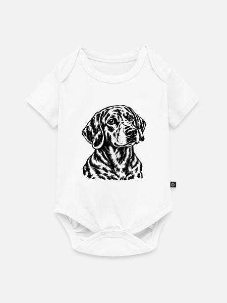 Dackel – Klassische Schwarz Weiß Gravur - Baby Premium Kurzarmbody - Weiß
