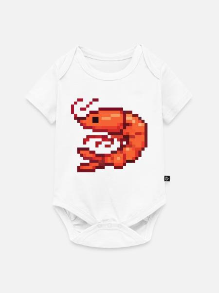 Pixel Shrimp Retro - Baby Premium Kurzarmbody - Weiß