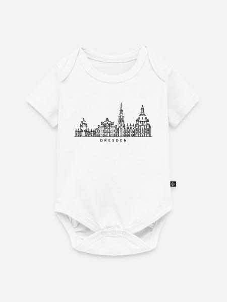 Dresden Skyline – Line Art - Baby Premium Kurzarmbody - Weiß