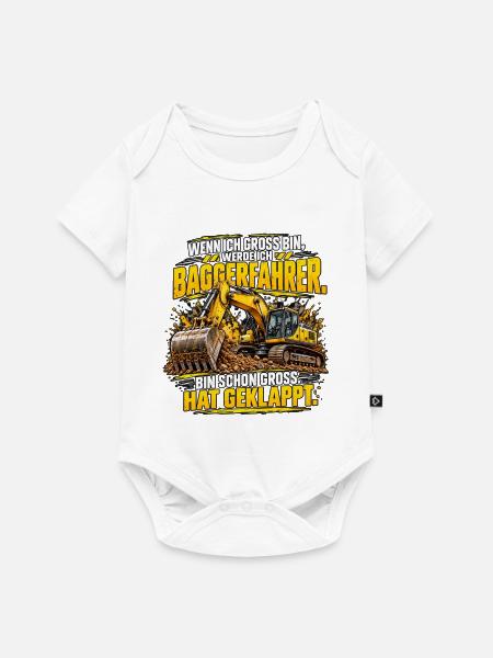 Baggerfahrer – Bin groß, hat geklappt! - Baby Premium Kurzarmbody - Weiß