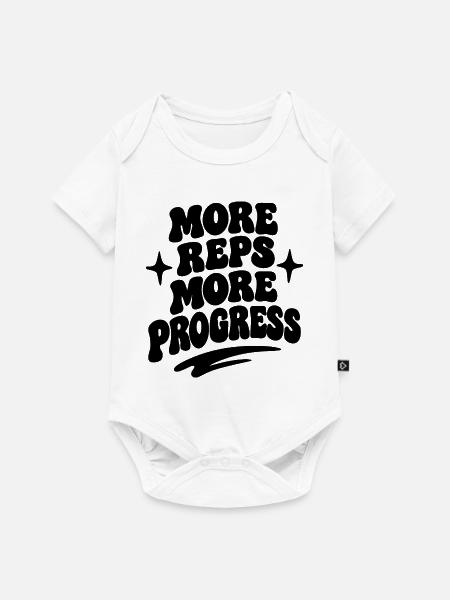 More Reps More Progress - Baby Premium Kurzarmbody - Weiß