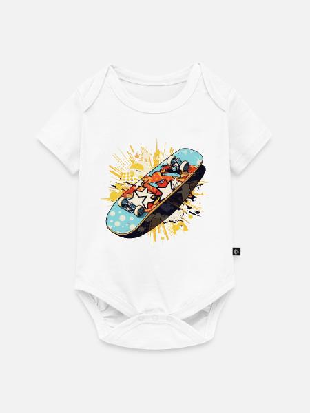 Skateboard Graffiti - Baby Premium Kurzarmbody - Weiß