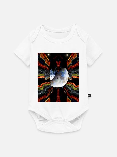Mond im Neon Muster Design - Baby Premium Kurzarmbody - Weiß