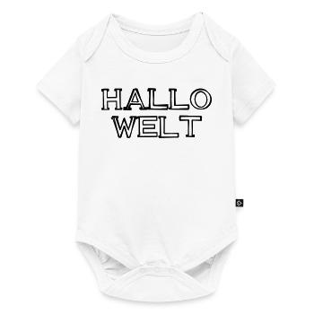 Hallo Welt Schriftzug handgezeichnet - Baby Premium Kurzarmbody - Weiß - Vorne