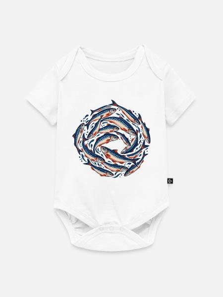 Sardinenschwarm - Baby Premium Kurzarmbody - Weiß