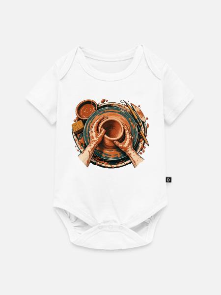Töpferscheibe - Baby Premium Kurzarmbody - Weiß