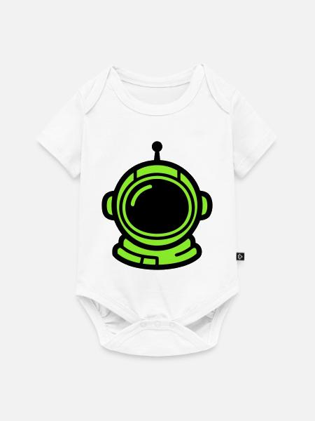 Astronauten Helm Neon Icon - Baby Premium Kurzarmbody - Weiß
