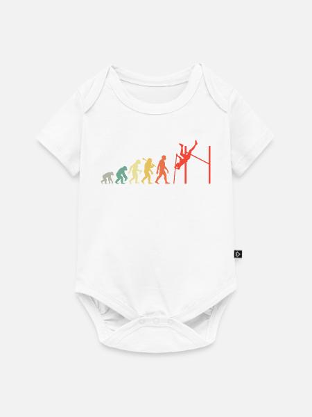 Retro Stabhochspung Evolution Leichtathletik Fans - Baby Premium Kurzarmbody - Weiß
