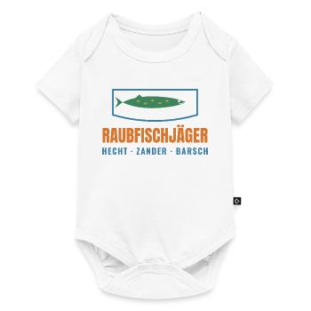 Raubfischjäger – Hecht Zander Barsch - Baby Premium Kurzarmbody - Weiß - Vorne