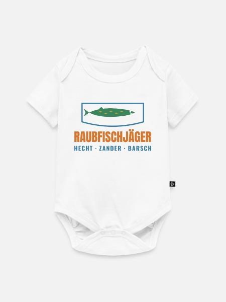 Raubfischjäger – Hecht Zander Barsch - Baby Premium Kurzarmbody - Weiß