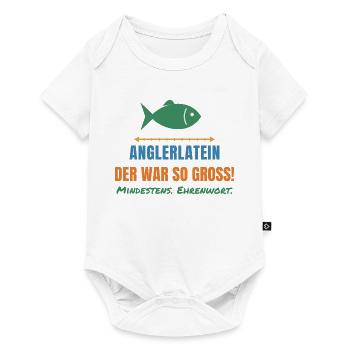 Anglerlatein – Der war SO groß! Angler Spruch - Baby Premium Kurzarmbody - Weiß - Vorne