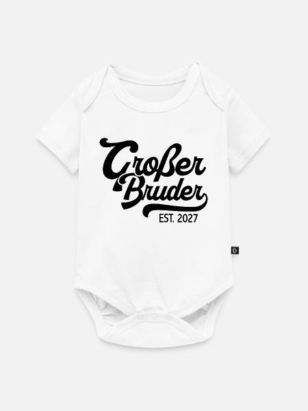 Großer Bruder 2027 Schwangerschaft - Baby Premium Kurzarmbody - Weiß