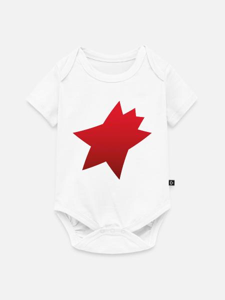 Roter Gradientstern - Baby Premium Kurzarmbody - Weiß
