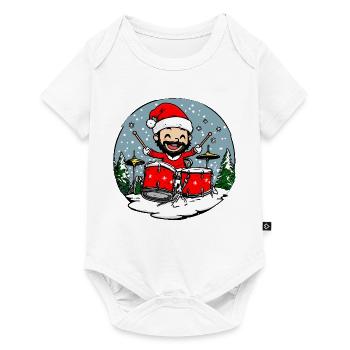 Schlagzeuger Weihnachten / Xmas Schlagzeug - Baby Premium Kurzarmbody - Weiß - Vorne
