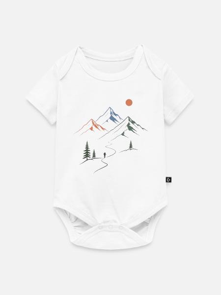 Regenbogenberg-Abenteuer - Baby Premium Kurzarmbody - Weiß