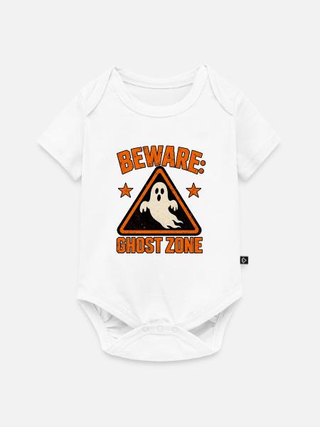 Vorsicht vor Ghost Zone-Schild - Baby Premium Kurzarmbody - Weiß