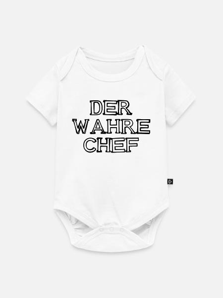 Der wahre Chef Schriftzug handgezeichnet - Baby Premium Kurzarmbody - Weiß
