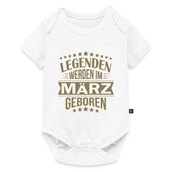 Legenden Geboren im März - Baby Premium Kurzarmbody - Weiß - Vorne
