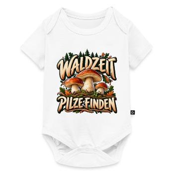 Pilze sammeln: Ruhe im Wald | Pilzsammler Geschenk - Baby Premium Kurzarmbody - Weiß - Vorne