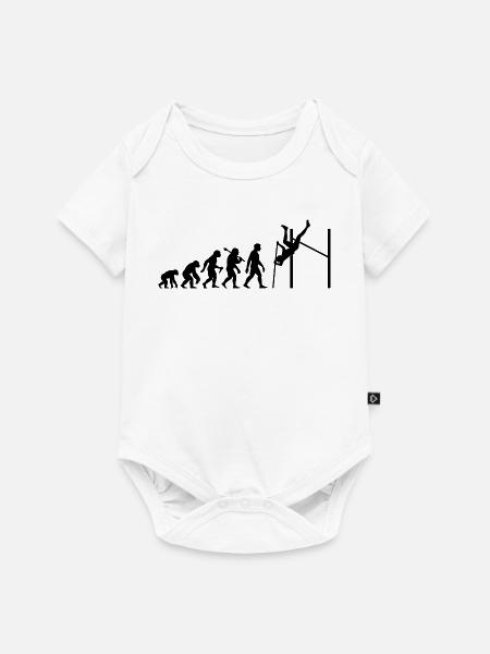 Stabhochspung Evolution Stabhochspringer Athlet - Baby Premium Kurzarmbody - Weiß