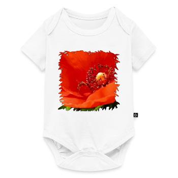 Roter Mohn mit getarnter Schwebfliege - Baby Premium Kurzarmbody - Weiß - Vorne
