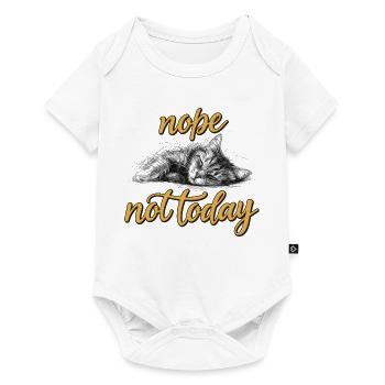 Nope Not Today – Schlafende Katze im Vintage-Stil - Baby Premium Kurzarmbody - Weiß - Vorne