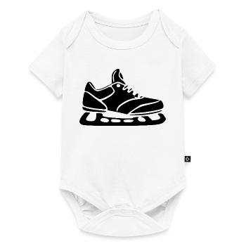  Schlittschuh Winter Sport Geschenk Weihnachten - Baby Premium Kurzarmbody - Weiß - Vorne