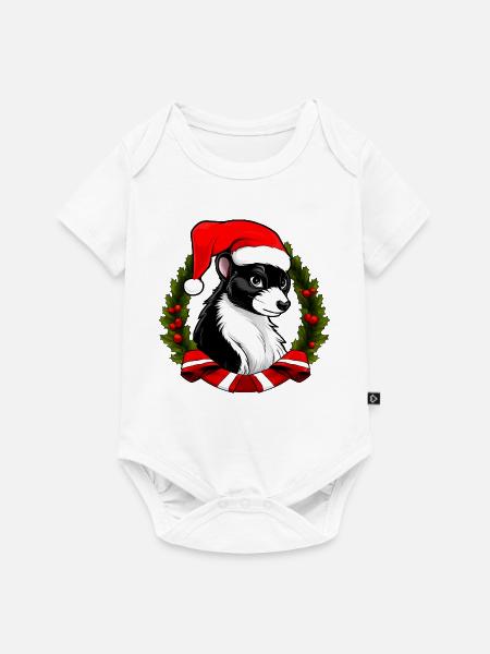 Weihnachtsmann Stinktier - Baby Premium Kurzarmbody - Weiß