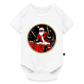Schlagzeuger Weihnachten / Santa Schlagzeug - Baby Premium Kurzarmbody - Weiß - Vorne