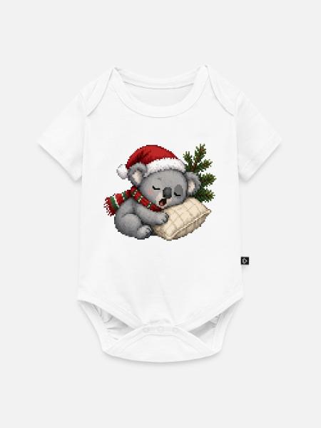 Schlafiges Koala-Weihnachtsnickerchen - Baby Premium Kurzarmbody - Weiß