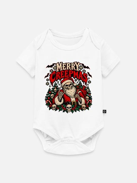 Grim Santa Skull Weihnachten - Baby Premium Kurzarmbody - Weiß