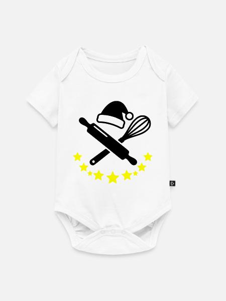 Weihnachts Baecker Logo - Baby Premium Kurzarmbody - Weiß