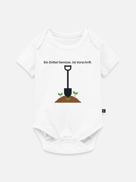 Ein Drittel Gemüse - Kleingarten Schrebergarten - Baby Premium Kurzarmbody - Weiß