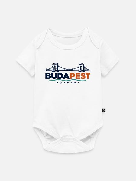 Budapest – Kettenbrücke an der Donau - Baby Premium Kurzarmbody - Weiß