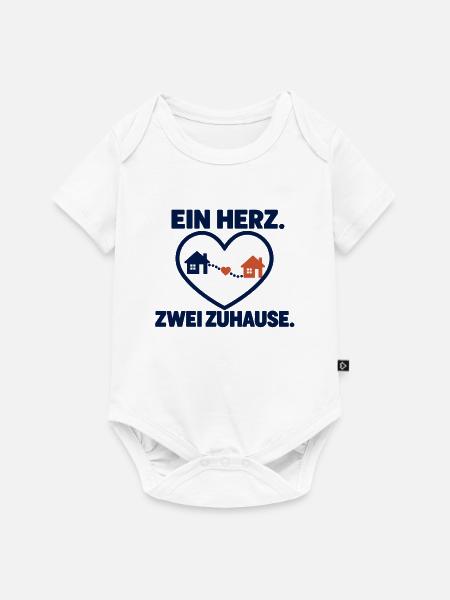 Ein Herz. Zwei Zuhause. – Heimatliebe - Baby Premium Kurzarmbody - Weiß